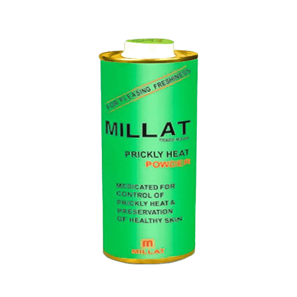 Millat Prickly Heat Ghamachi Powder 150g – Sandalwood Talcum for Summer Rashes & Odor Protection
