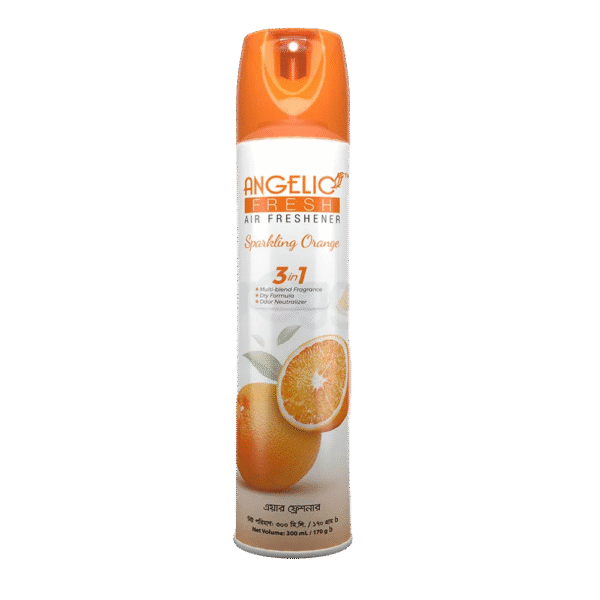 Angelic Sparkling Orange Air Freshener Spray 300ml – Fruity Citrus Room Fragrance by ACI