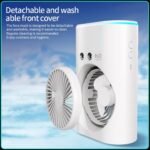 DP-7688 Rechargeable Mist Fan – Portable Cooling Fan with 4000mAh Battery and Water Spray in Bangladesh