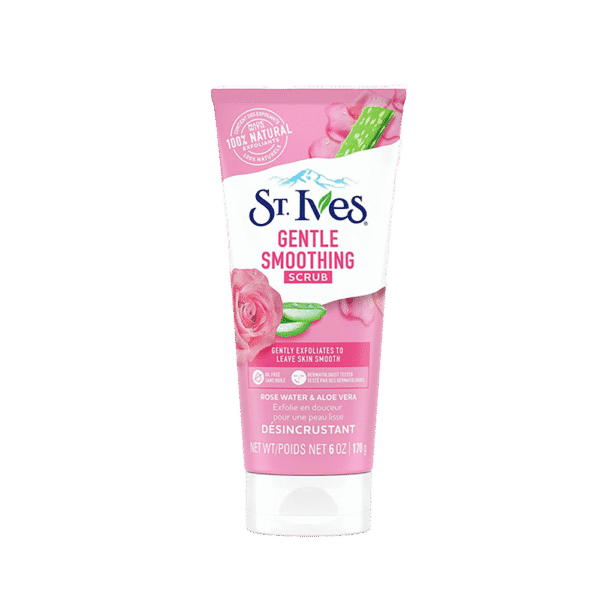 St. Ives Gentle Smoothing Rose Water & Aloe Vera Face Scrub 170gm – Natural Hydrating Exfoliator for Sensitive Skin in Bangladesh