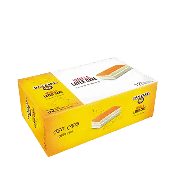 Dan Cake Vanilla Layer Cake 12 Pack – Soft Cream-Filled Snack Cake in Bangladesh