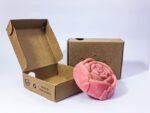 English Rose handmade organic bathing bar with rose petals and almonds.