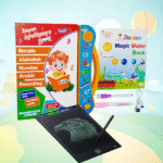 31 page extended kids intelligent book with free water drawing book and LCD tablet combo pack